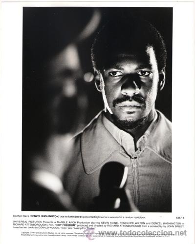 Cinema: FCJ 8809 DENZEL WASHINGTON GRITA LIBERTAD FOTO B/N ORIGINAL AMERICANA