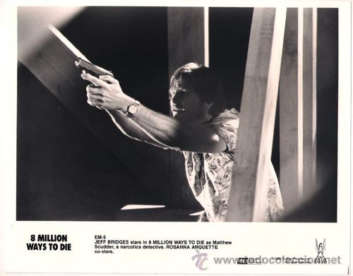 Cinema: FCJ 8835 JEFF BRIDGES 8 MILLONES DE MANERAS DE MORIR FOTO B/N ORIGINAL AMERICANA