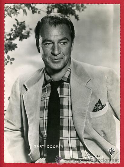 Cine: GARY COOPER, FOTO WB, GRANDE , MIDE  22,5 X 16,50 CMS. ORIGINAL