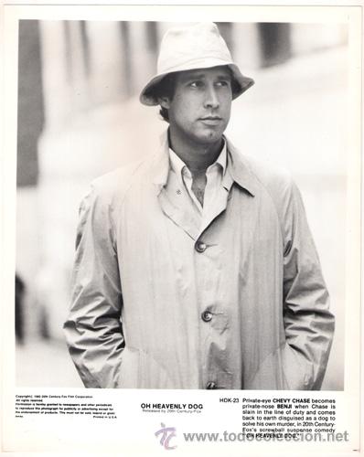 Cine: FCJ 9195 CHEVY CHASE OH HEAVENLY DOG FOTO B/N ORIGINAL AMERICANA