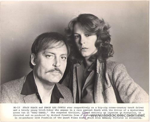Kino: FCJ 9276 JAMIE LEE CURTIS STACY KEACH ROAD GAMES FOTO B/N ORIGINAL AMERICANA