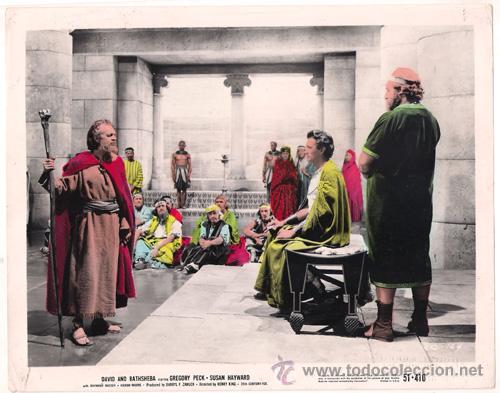 Cine: F6357 GREGORY PECK SUSAN HAYWARD DAVID AND BATHSHEBA FOTO ORIGINAL COLOREADA AMERICANA
