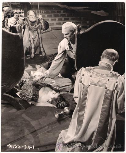 Cine: F30342D LAURENCE OLIVIER HAMLET WILLIAM SHAKESPEARE FOTO B/N ORIGINAL INGLESA