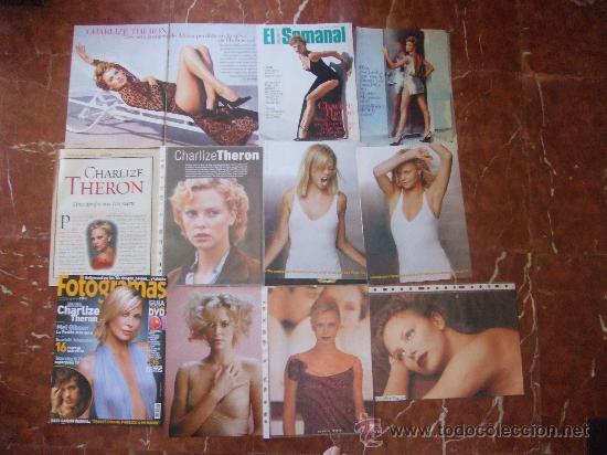Kino: CHARLIZE THERON: LOTE DE 30 PAGINAS DE RECORTES DE PRENSA + 1 POSTAL