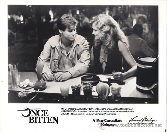 Cin&eacute;ma: FCJ 9653 LAUREN HUTTON JIM CARREY MORDISCOS PELIGROSOS FOTO B/N ORIGINAL AMERICANA