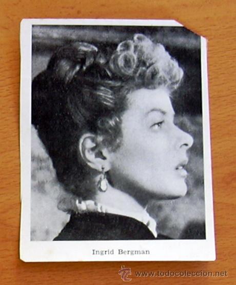 Cinema: Ingrid Bergman -Fotocromo tama&ntilde;o 11x8,5 cm.-Detalla al dorso la pelicula a que pertenece. Luz de Gas