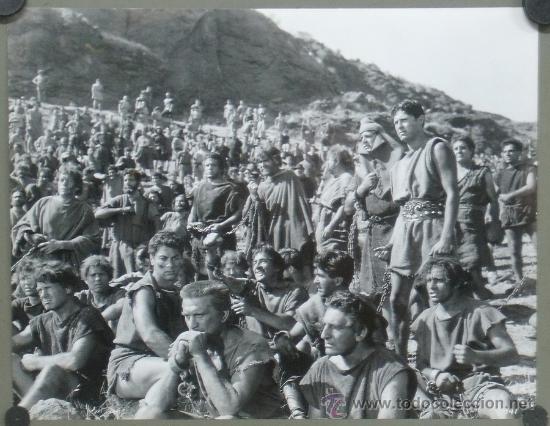 Cin&eacute;ma: F6817 KIRK DOUGLAS TONY CURTIS ESPARTACO FOTO 27x35 B/N ORIGINAL AMERICANA