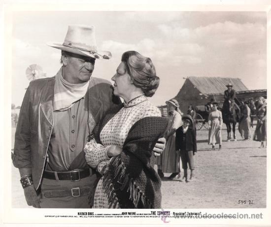 Cine: F6808 JOHN WAYNE LOS COWBOYS FOTO B/N ORIGINAL AMERICANA