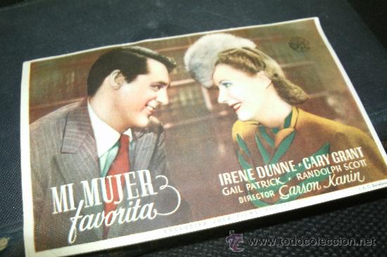 Cine: MI MUJER FAVORITA. CARY GRANT. A&Ntilde;O 1940 SIN PUBLICIDAD