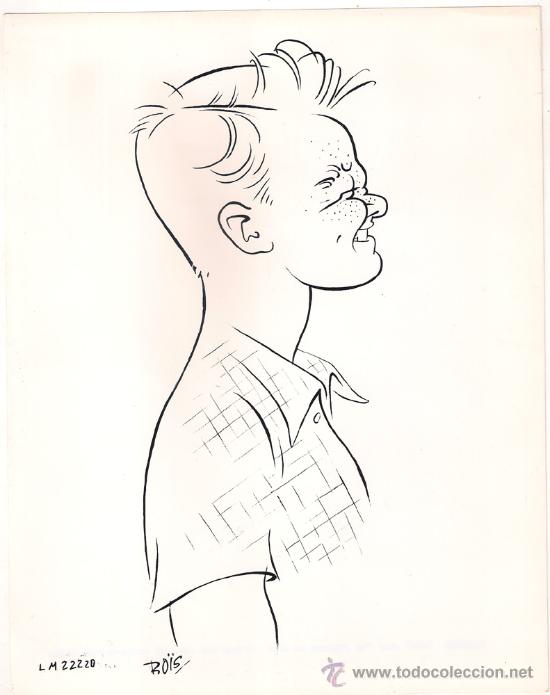 Cinema: F11010D VAN JOHNSON FOTO CARICATURA B/N ORIGINAL AMERICANA BO&Iuml;S
