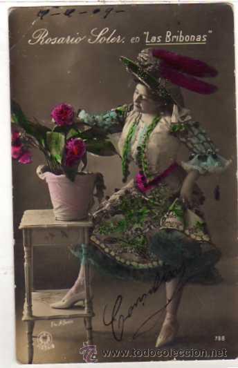 Cinema: Cupletista. Artista. Rosario Soler en las Bribonas. Madrid. Escrita. Sin circular.