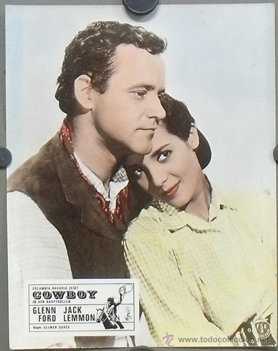 Cinema: OS75 COWBOY JACK LEMMON ANNA KASHFI FOTOCROMO ORIGINAL ALEMAN