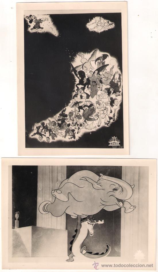 Kino: F7511 FANTASIA WALT DISNEY 2 FOTOS ORIGINALES B/N ESPA&Ntilde;OLAS
