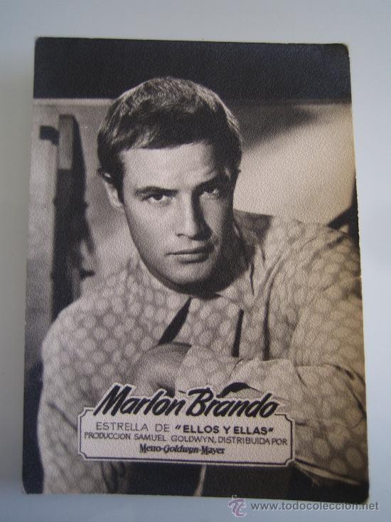 Cine: ellos y ellas marlon brando - foto tarjeta original estreno