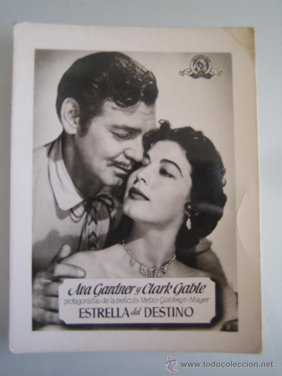 Cine: estrella del destino clark gable ava gardner - foto tarjeta original estreno