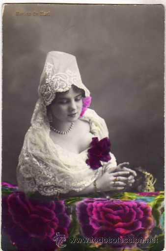 Cinema: Postal fotogr&aacute;fica. Marina de Mari. Artista, baile espa&ntilde;ol. Varietes. Fotografia Esplugas Barcelona.