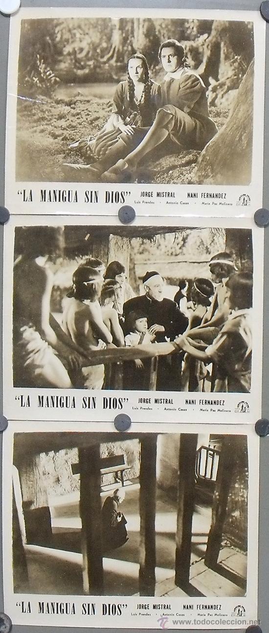 Cinema: F7623 LA MANIGUA SIN DIOS JORGE MISTRAL NANI FERNANDEZ LUIS PRENDES 3 FOTOS ORIGINALES AMERICANAS