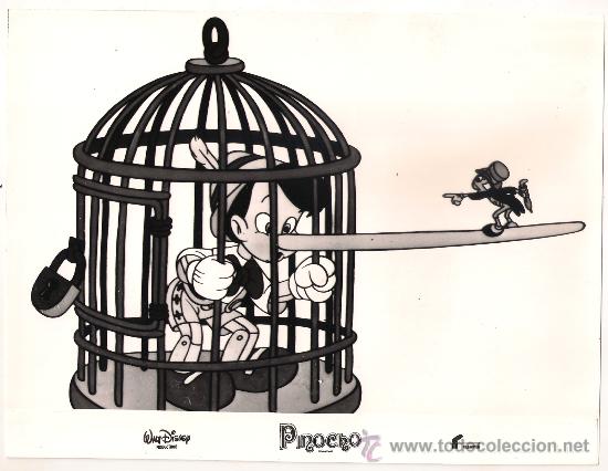 Cine: F7883 PINOCHO WALT DISNEY FOTO B/N ORIGINAL ESPA&Ntilde;OLA