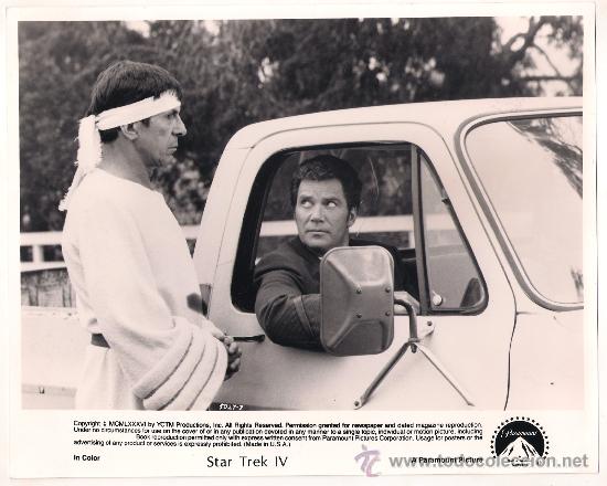 Cine: F8141 WILLIAM SHATNER LEONARD NIMOY STAR TREK 4 MISION SALVAR LA TIERRA FOTO B/N ORIGINAL AMERICANA