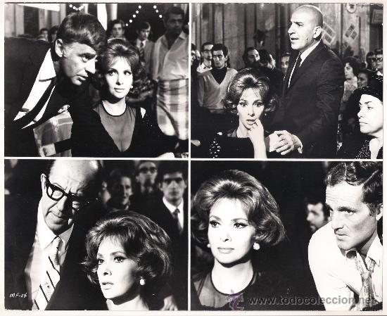 Cine: F8352 GINA LOLLOBRIGIDA TELLY SAVALAS BUONA SERA SE&Ntilde;ORA CAMPBELL FOTO B/N ORIGINAL AMERICANA