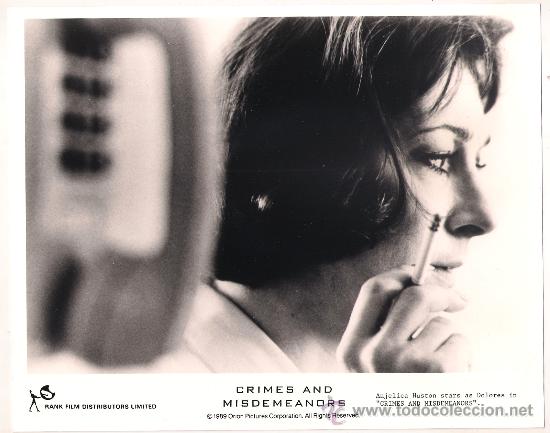 Cin&eacute;ma: F8448 ANJELICA HUSTON DELITOS Y FALTAS FOTO B/N ORIGINAL INGLESA