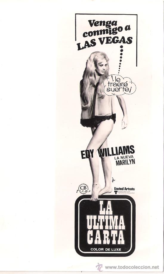 Kino: F8462 LA ULTIMA CARTA EDY WILLIAMS DAVID JANSSEN FOTO B/N ORIGINAL ESPA&Ntilde;OLA