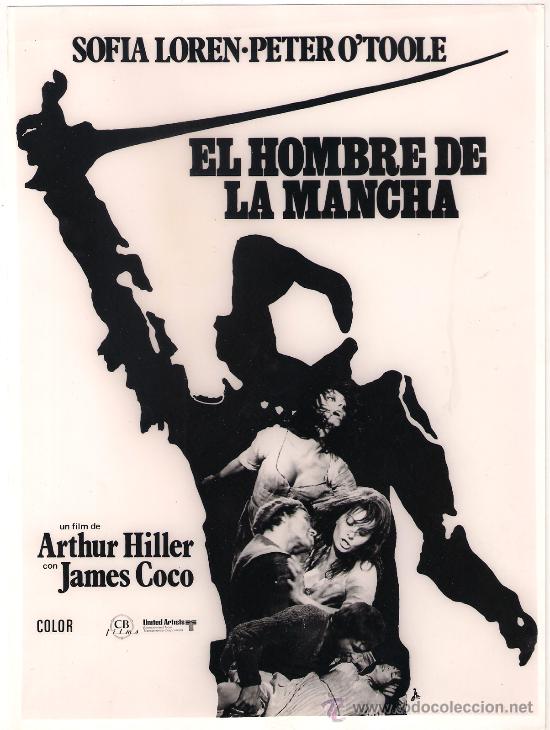 Cine: F8514 EL HOMBRE DE LA MANCHA DON QUIJOTE CERVANTES SOFIA LOREN O'TOOLE FOTO B/N ORIGINAL ESPA&Ntilde;OLA