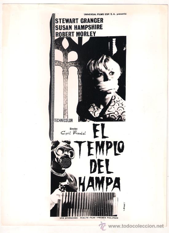 Kino: F8530 EL TEMPLO DEL HAMPA STEWARD GRANGER SUSAN HAMPSHIRE FOTO B/N ORIGINAL ESPA&Ntilde;OLA