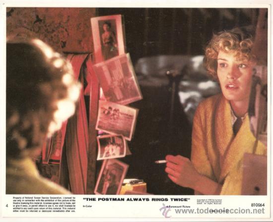 Kino: FCJ 10282 EL CARTERO SIEMPRE LLAMA DOS VECES JESSICA LANGE FOTOCROMO ORIGINAL AMERICANO