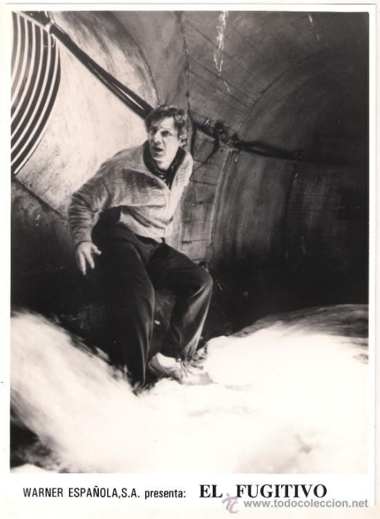 Cinema: F8541 HARRISON FORD EL FUGITIVO FOTO B/N ORIGINAL ESPA&Ntilde;OLA