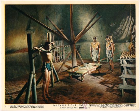 Kino: FCJ 10403 TARZAN LUCHA POR SU VIDA GORDON SCOTT FOTOCROMO ORIGINAL INGLES