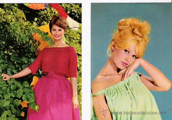 Cine: postal brigitte bardot y sophia loren