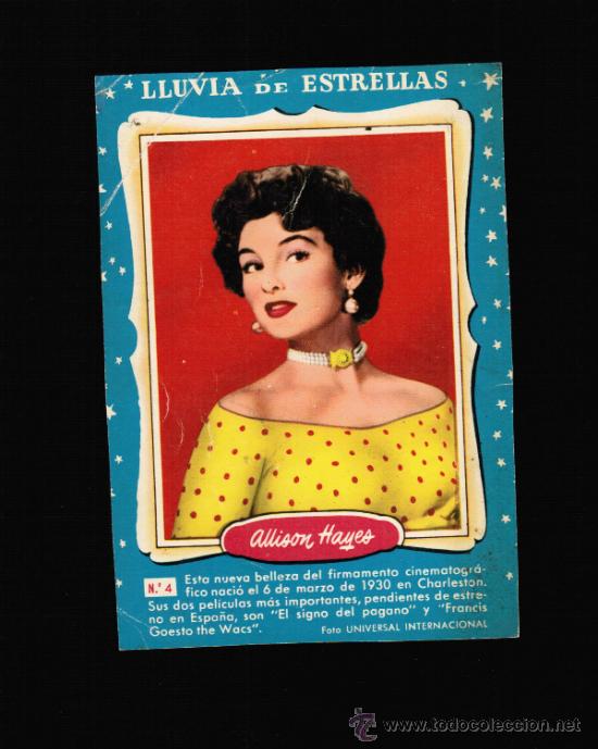 Cine: LLUVIA DE ESTRELLAS N&ordm; 4 - ALLISON HAYES - BRUGUERA - CONTRAPORTADAS BOLSILIBROS