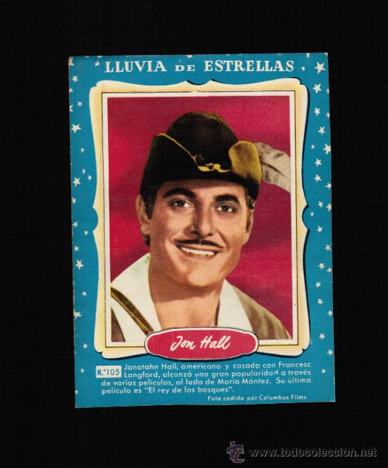 Cine: LLUVIA DE ESTRELLAS N&ordm; 105 - JON HALL - BRUGUERA - CONTRAPORTADAS BOLSILIBROS