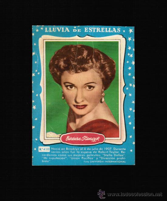 Cine: LLUVIA DE ESTRELLAS N&ordm; 450 - BARBARA STANWYCK - CONTRAPORTADAS BOLSILIBROS