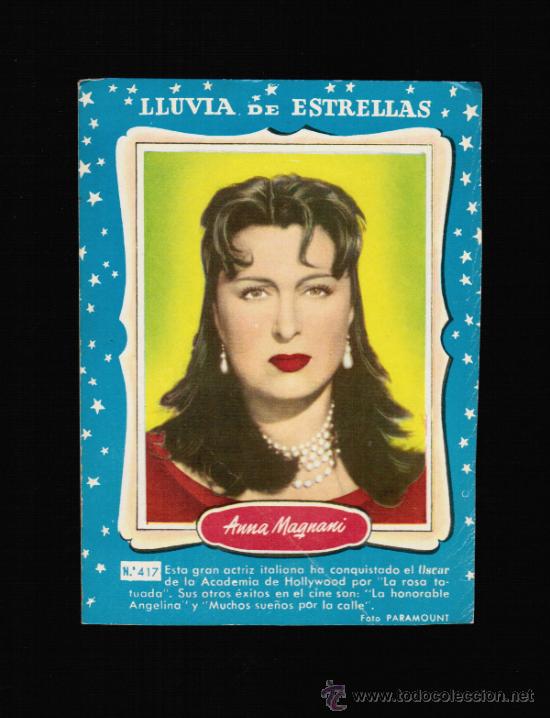 Cine: LLUVIA DE ESTRELLAS N&ordm; 417 - ANNA MAGNANI - CONTRAPORTADAS BOLSILIBROS