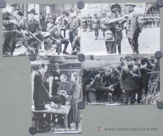Cine: F28546D SARGENTO YORK GARY COOPER HOWARD HAWKS 4 FOTOS B/N ORIGINALES ESPA&Ntilde;OLAS