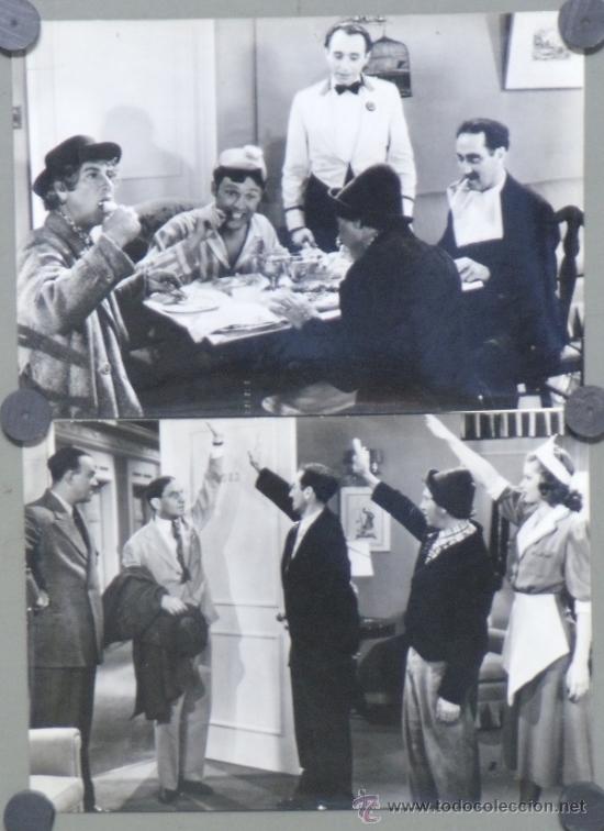 Cine: F8840 EL HOTEL DE LOS LIOS HERMANOS MARX 2 FOTOS B/N ORIGINALES ESPA&Ntilde;OLAS