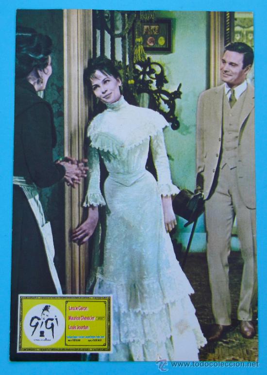 Cine: GIGI. LESLIE CARON, MAURICE CHEVALIER. FOTOCROMO O LOBBY CARD