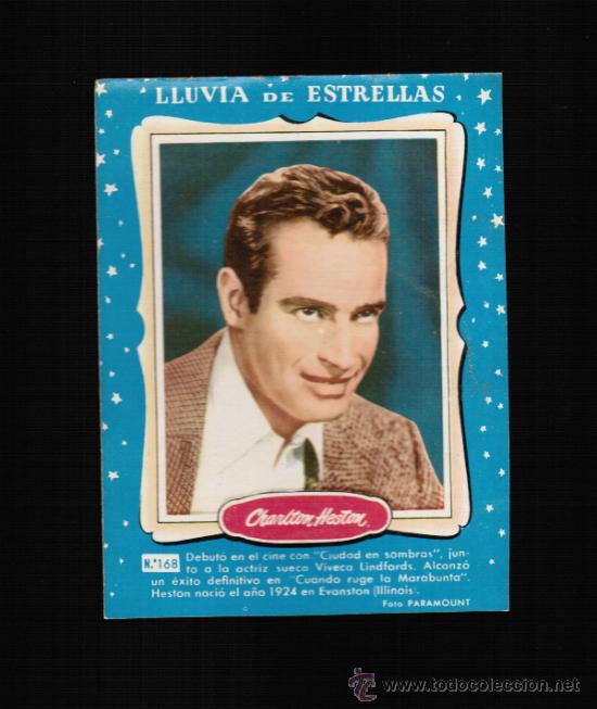 Cine: LLUVIA DE ESTRELLAS N&ordm; 168 - CHARLTON HESTON - BRUGUERA - CONTRAPORTADAS BOLSILIBROS