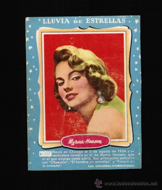 Cine: LLUVIA DE ESTRELLAS N&ordm; 207 - MYRNA HANSEN - BRUGUERA - CONTRAPORTADAS BOLSILIBROS
