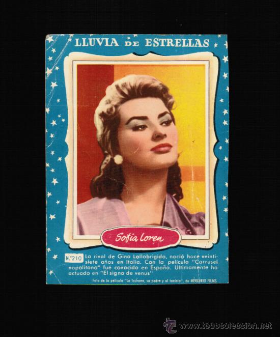 Cine: LLUVIA DE ESTRELLAS N&ordm; 210 - SOFIA LOREN - BRUGUERA - CONTRAPORTADAS BOLSILIBROS