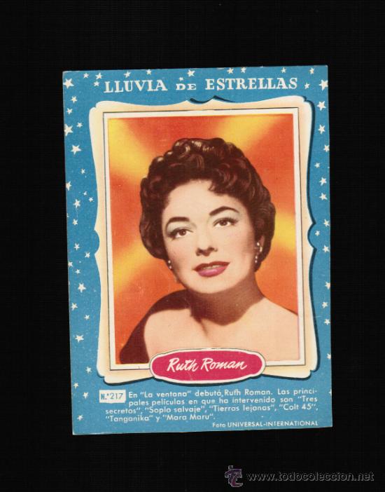 Cine: LLUVIA DE ESTRELLAS N&ordm; 217 - RUTH ROMAN - BRUGUERA - CONTRAPORTADAS BOLSILIBROS