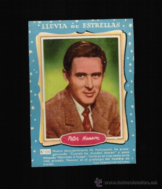 Cine: LLUVIA DE ESTRELLAS N&ordm; 235 - PETER HANSON - BRUGUERA - CONTRAPORTADAS BOLSILIBROS