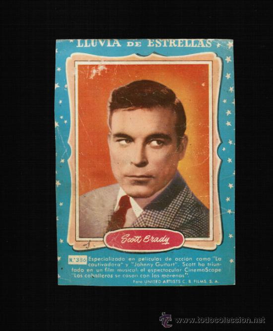 Cine: LLUVIA DE ESTRELLAS N&ordm; 386 - SCOTT BRADY - BRUGUERA - CONTRAPORTADAS BOLSILIBROS
