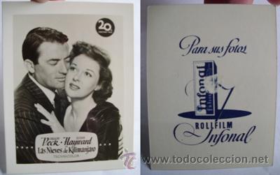 Cine: Antigua Fotograf&iacute;a Cine : LAS NIEVES DEL KILIMANJARO. Gregory Peck, Susan Hayward - Rollfilm Infonal