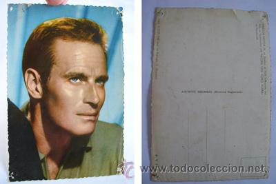 Cine: Antigua Postal : CHARLTON HESTON - La paloma que tomo Roma. Ed Archivo Bermejo n&ordm; 58