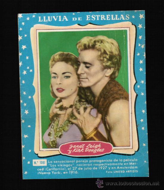 Cine: LLUVIA DE ESTRELLAS N&ordm; 1081 - JANET LEIGH Y KIRK DOUGLAS - BRUGUERA - CONTRAPORTADAS BOLSILIBROS