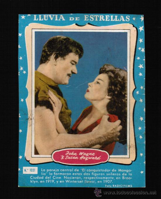 Cine: LLUVIA DE ESTRELLAS N&ordm; 1031 - JOHN WAYNE Y SUSAN HAYWARD - BRUGUERA - CONTRAPORTADAS BOLSILIBROS