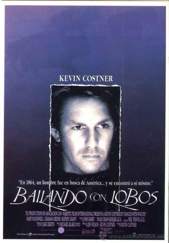 Cine: Postal cine - pelicula bailando con lobos